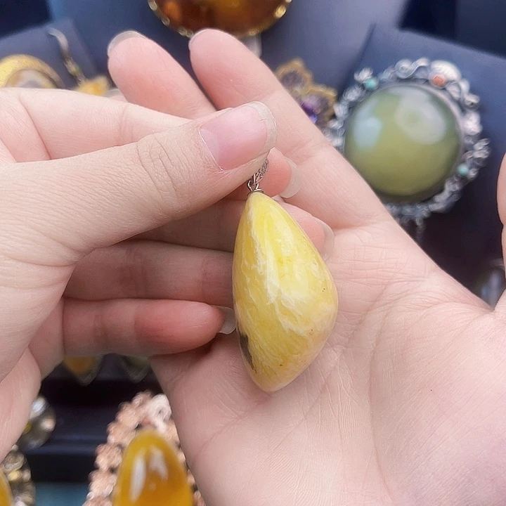 琥珀银S925镶嵌裸石