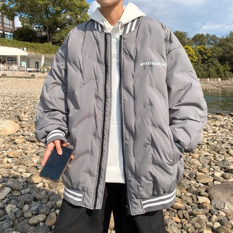 棉服棉衣拉链棒球领男士潮流立领韩版面包服休闲情侣港风保暖