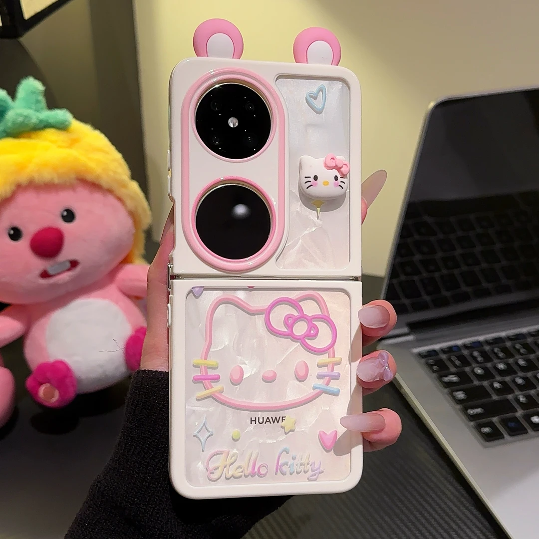 凯蒂猫支架适用于华为POCKET2折叠手机壳可爱荣耀MAGICVFLIP高级