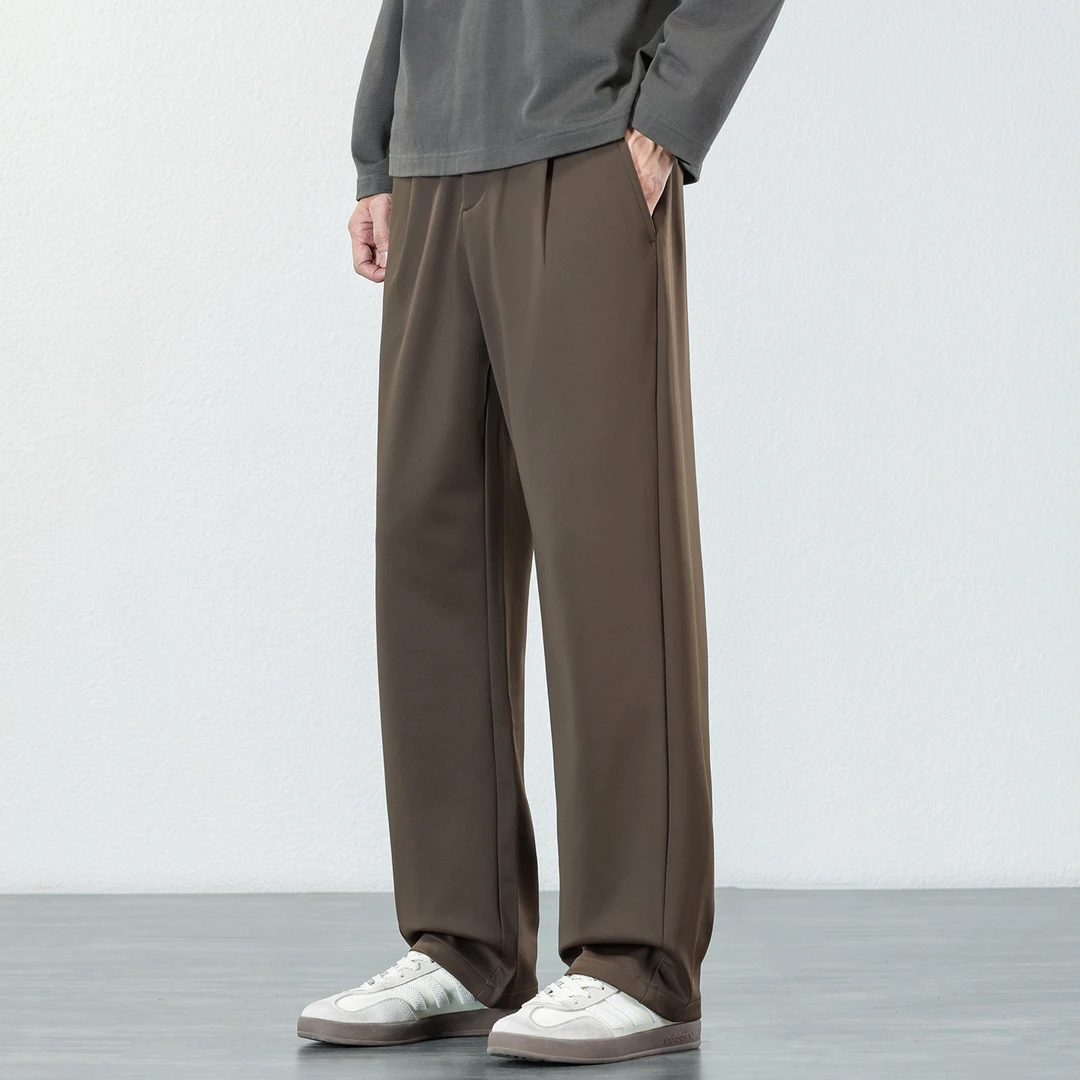 宽松垂坠感休闲裤男士秋冬季新款潮流百搭直筒长裤轻商务西装裤子
