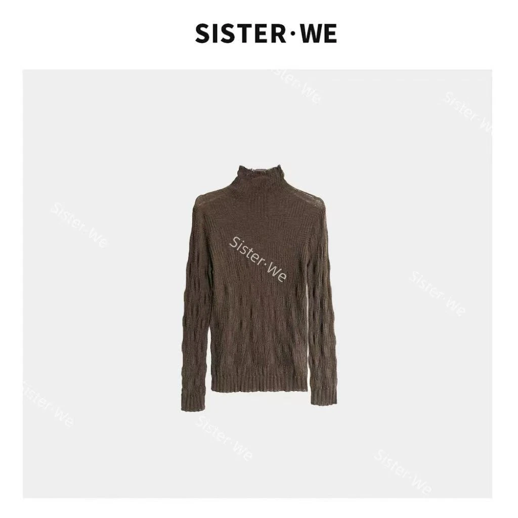 薇姐【月野奶泡】Sister·We新款修身显瘦半高领薄款上衣 2096