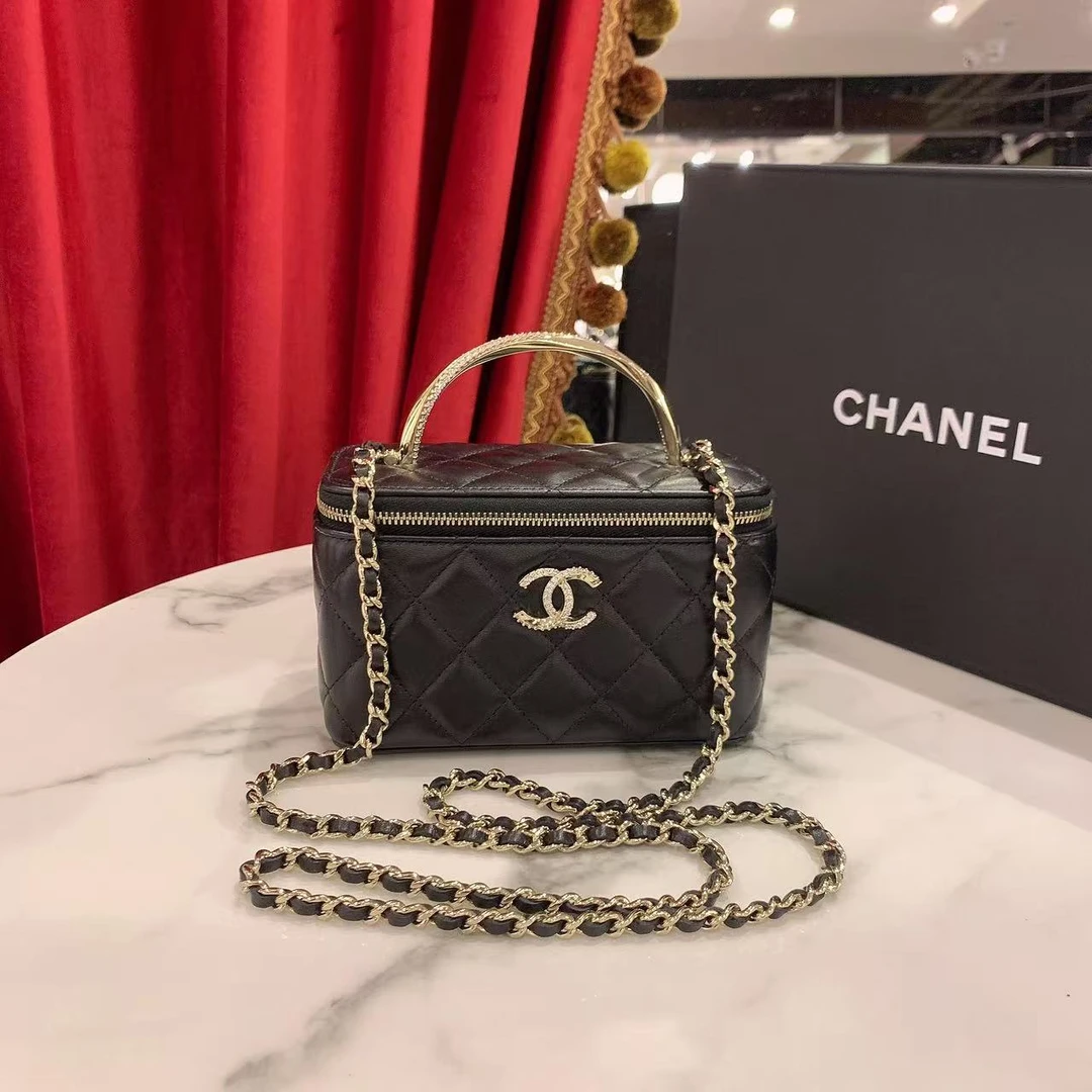 99新 Chanel/香奈儿 GGS24k水钻手柄长盒子黑色芯片款59562068