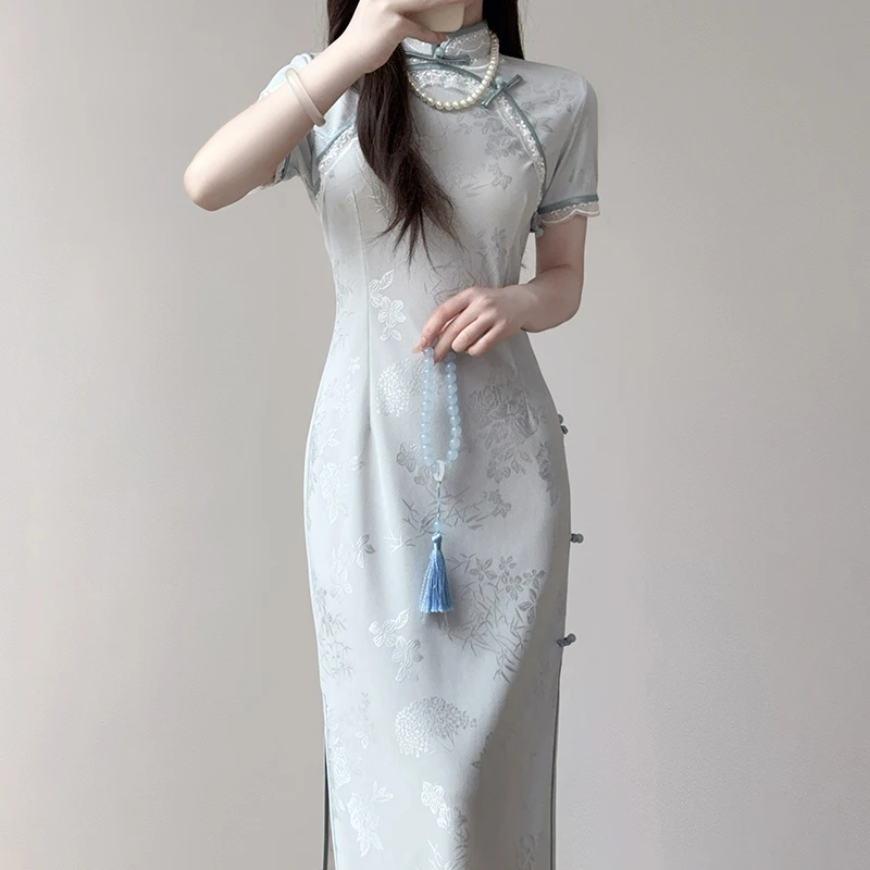 汀玥苓旗袍2025新款春夏国风少女年轻款连衣裙新中式改良修身日常