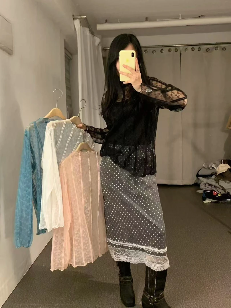 【no退no换】芳芳在韩国 东大门正品代购/JU家/蕾丝打底上衣t