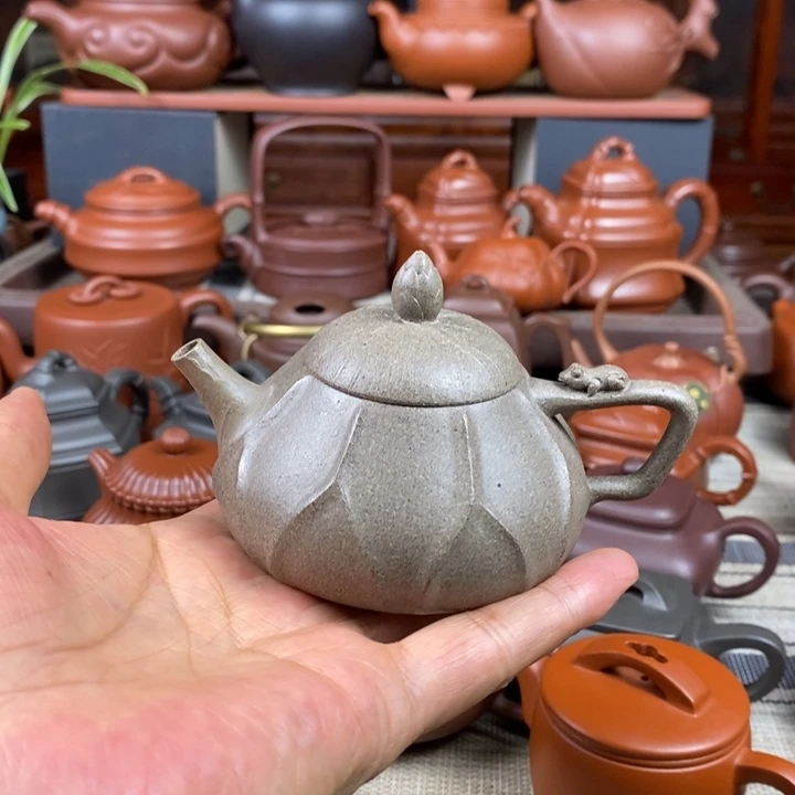 茶壶紫砂莲瓢130CC原矿蟹壶青紫砂特价