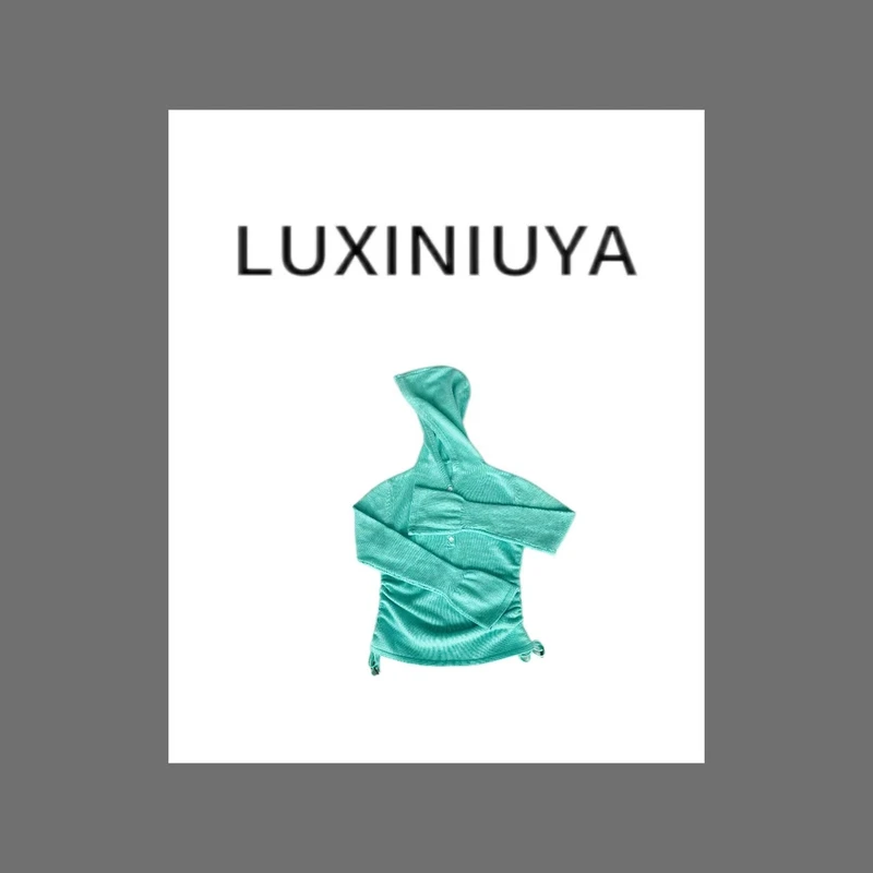 【LUXINIUYA】春季来临  连帽针织衫上衣收腰皱褶抽绳毛衣#CX2271