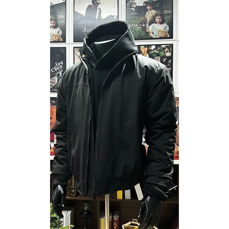 三防棉服外套男款冬季加厚美式立领棉衣oversize短款教练夹克