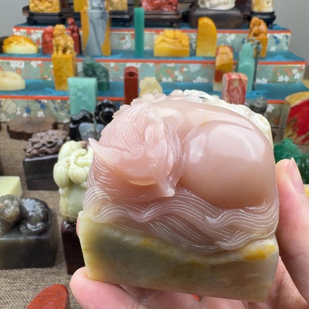 芋***子巴林石印石巴林美人狐狸