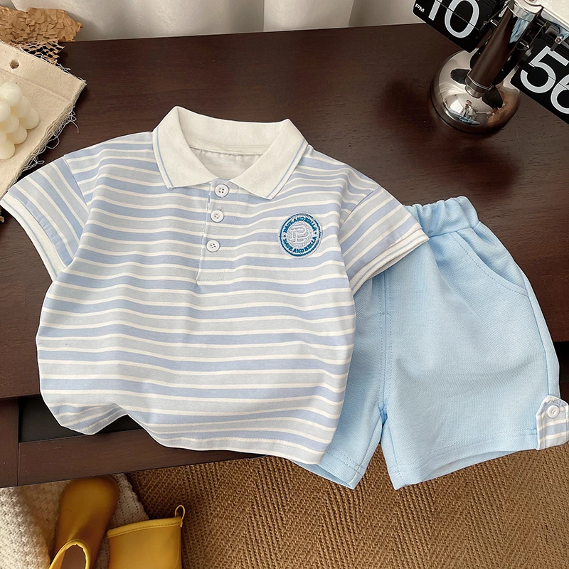男童短袖套装儿童POLO衫潮牌童装套装洋气夏季翻领潮牌童装套装
