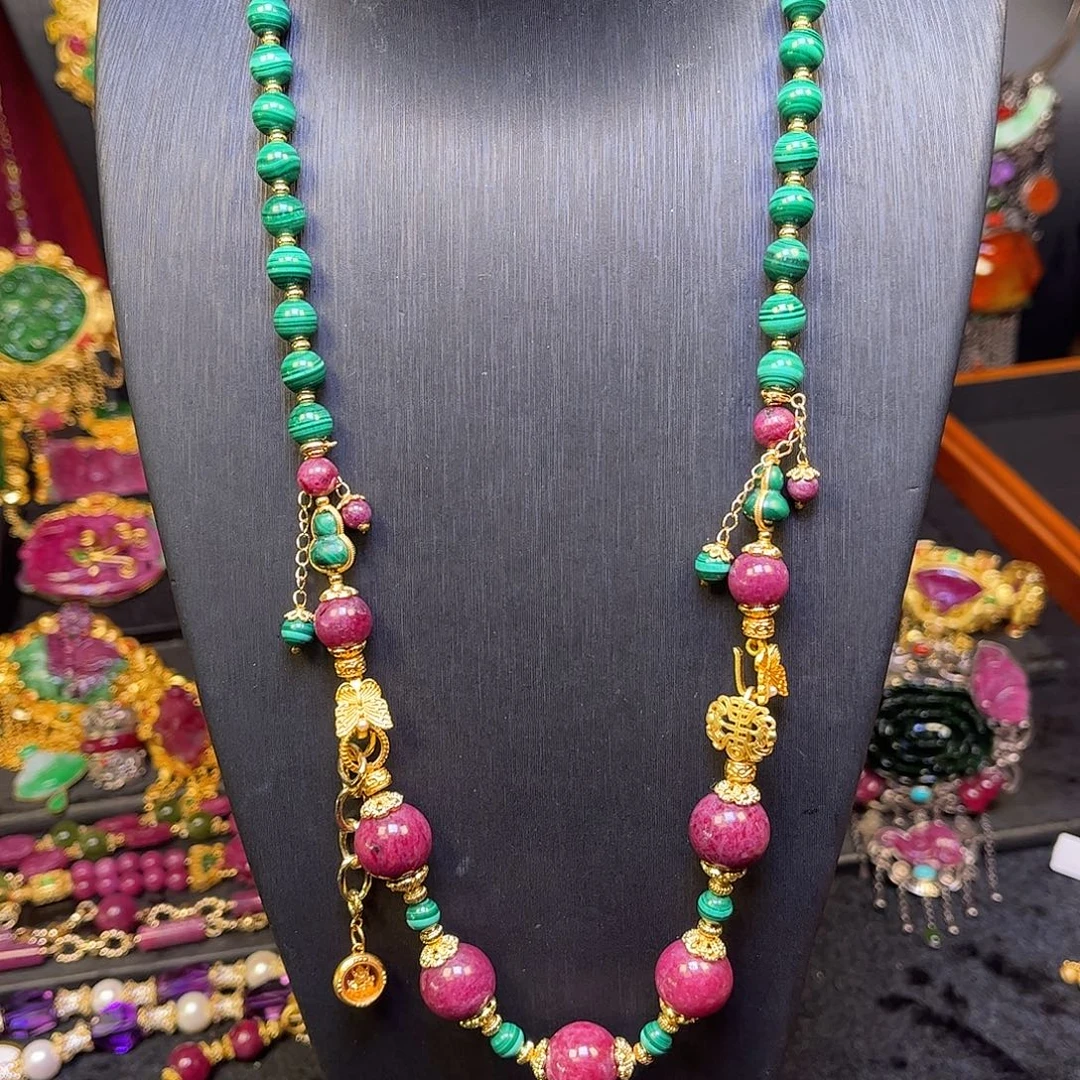 银S925镶嵌红宝石项链