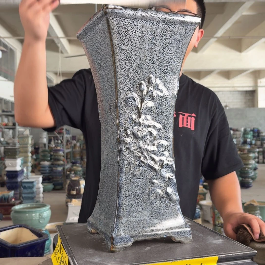 。一风堂石湾花盆 瑕疵 内16*38