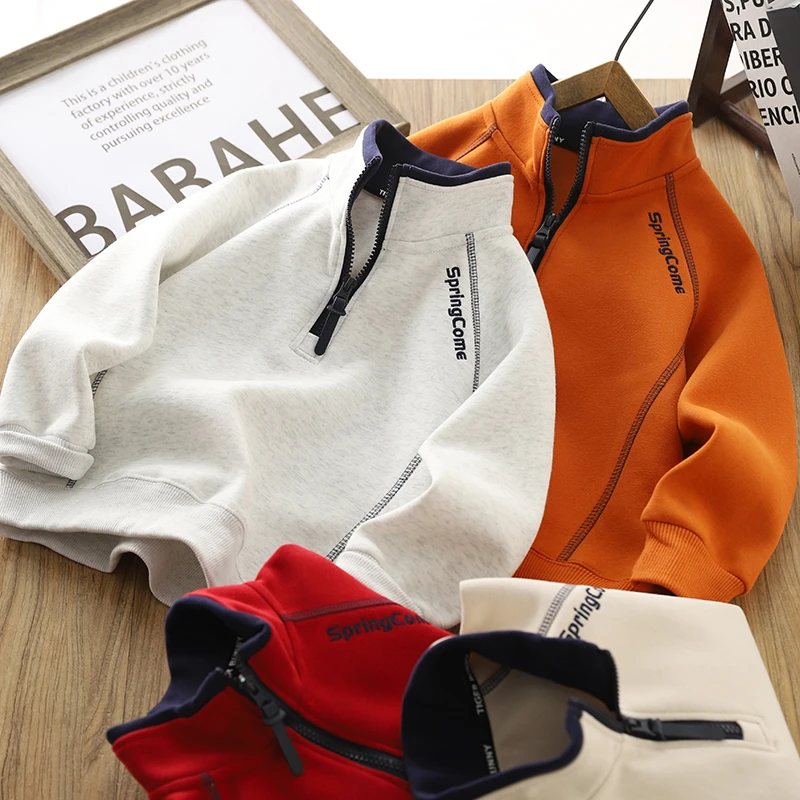 男童卫衣春秋装2025新款儿童半拉链POLO衫潮酷男孩薄款长袖运动服