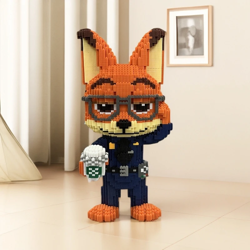 【专柜版】46CM网红尼克警官人气摆件颗粒拼装积木益智玩具落地