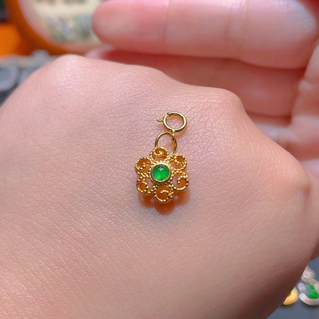 翡翠银S925镶嵌吊坠(不含链)