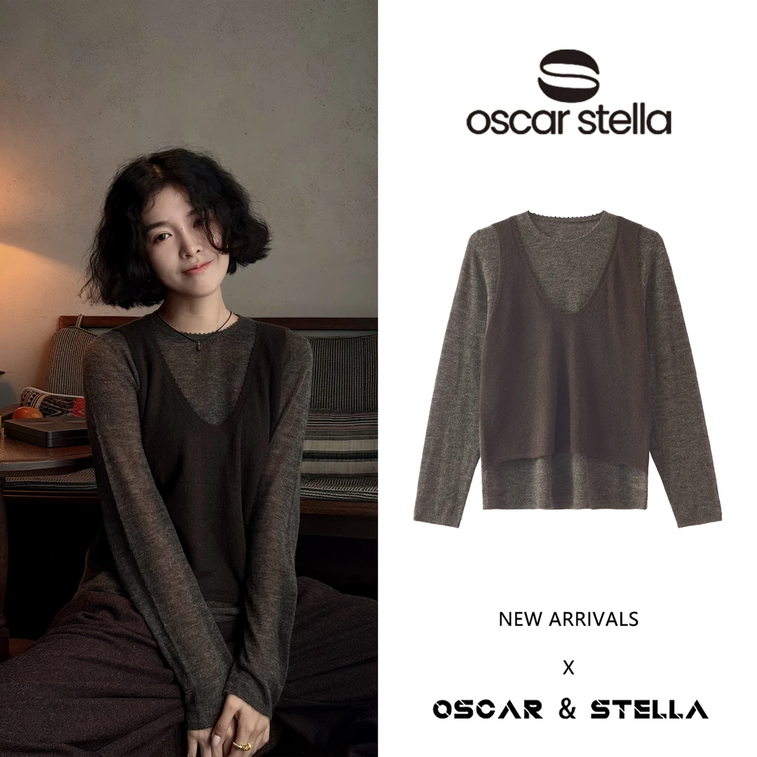 OSCAR&STELLA【黄昏】休闲假两件百搭针织长袖毛衣349-25208