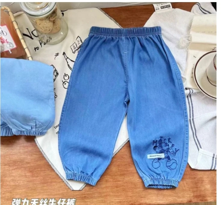 6524-2收口针织卡通牛仔裤（浅蓝色）