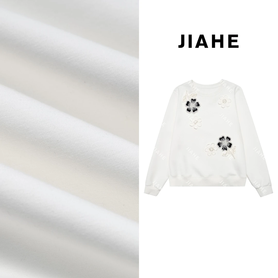 “JiaHe”【黑白花】高品质卫衣深圳南油轻奢立体绣花重工原创设计