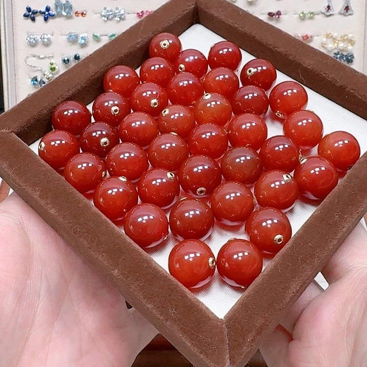 玛瑙/玉髓吊坠(不含链)18K金镶嵌吊坠发一件