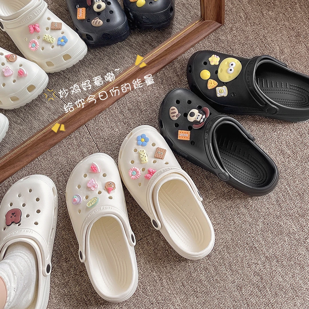 洞洞鞋时尚女生夏季2025新款外穿儿童防滑包头凉拖鞋学生卡通女童