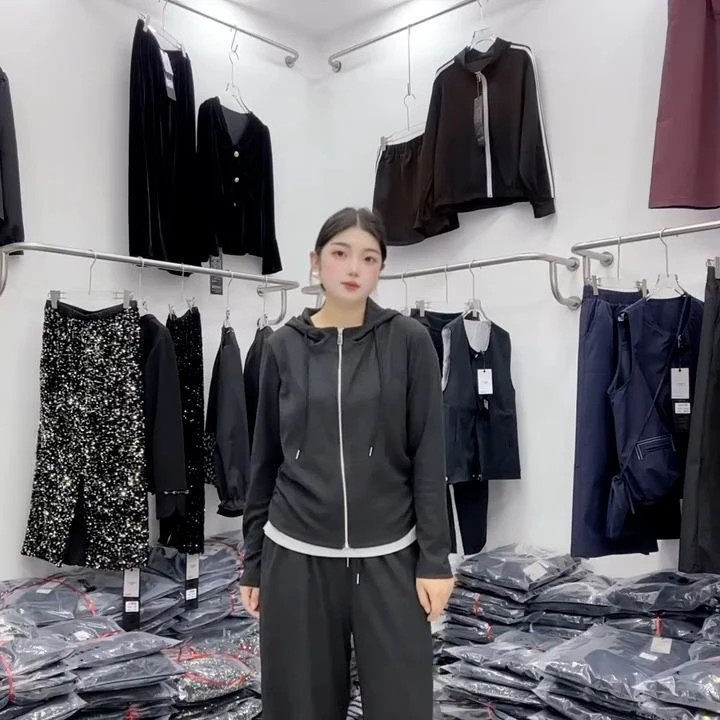 大码胖MM秋季爆款休闲运动服套装女连帽显瘦外套直筒阔腿裤两件套