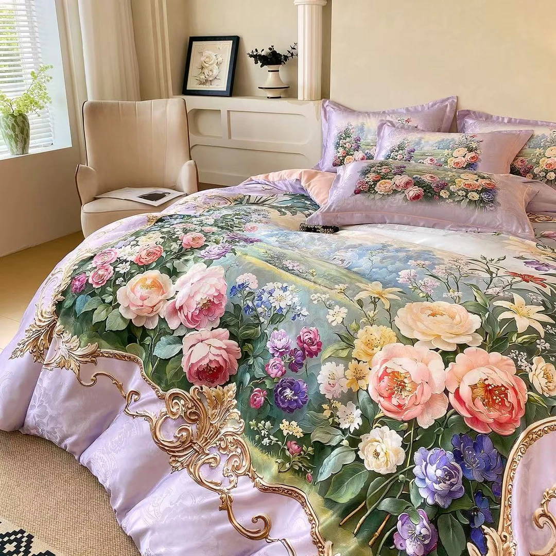 【董事长严选】欧式贡缎提花工艺款秋冬四件套繁华如梦-Hsh