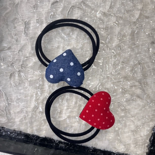 新韩系东大门爱心波点发绳