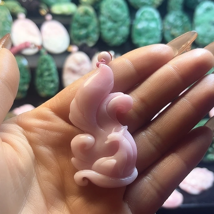 独山玉颈饰合金烈**心