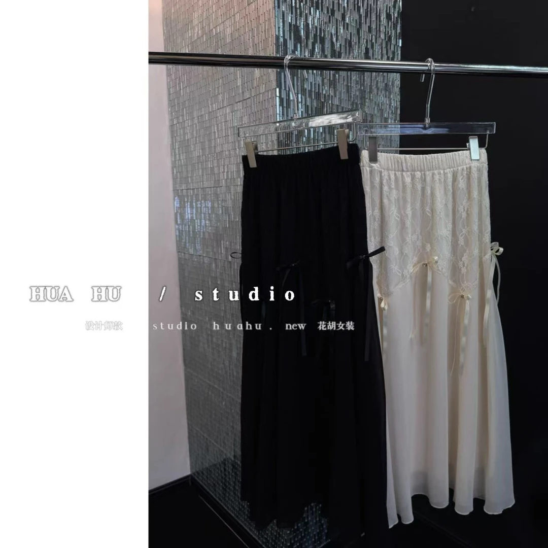 【少女心】定制系列 水色蕾丝 立体蝴蝶结 甜心 半身裙 Q4012#