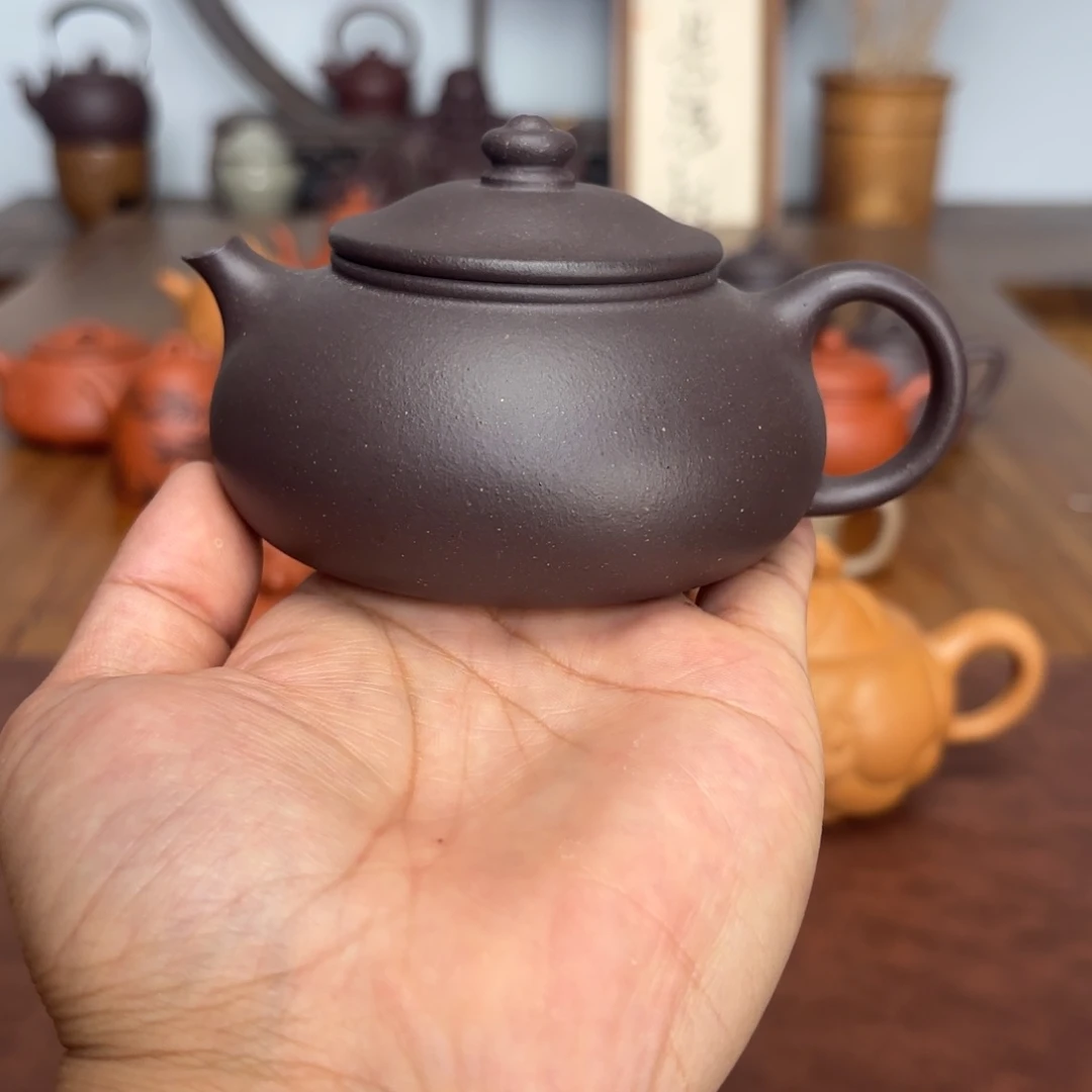 茶壶紫砂寒江200毫升零添加深井黑紫一物一检测