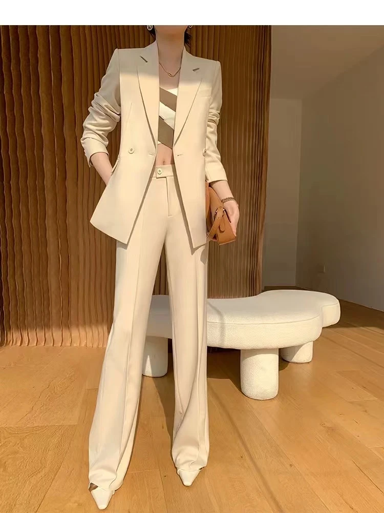 〈纪朵研〉1365休闲西装套装高级感气质女神范职业阔腿裤西服