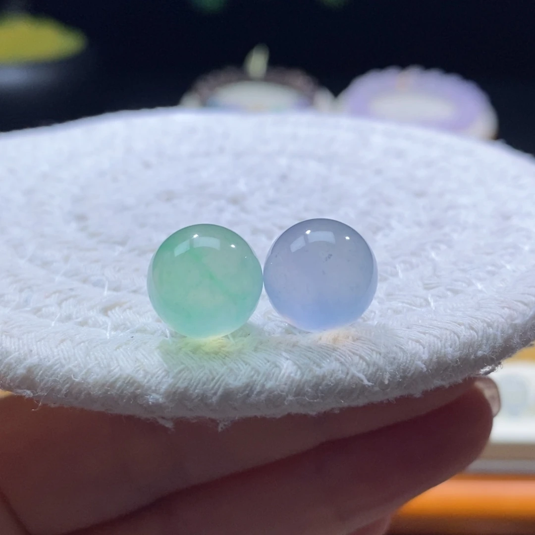 翡翠未镶嵌颈饰冰绿+冰紫卡12.4mm