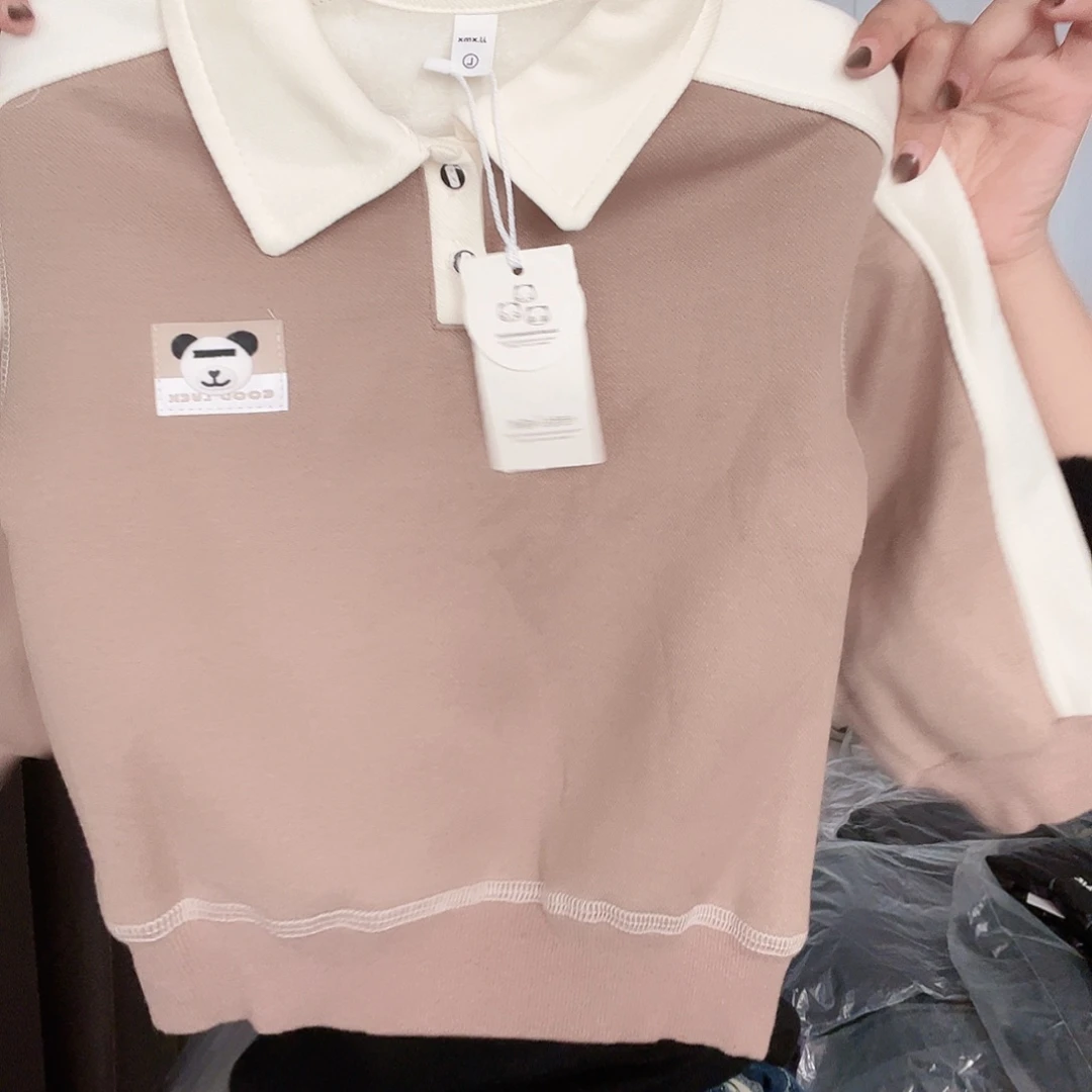 加绒100男宝polo卫衣