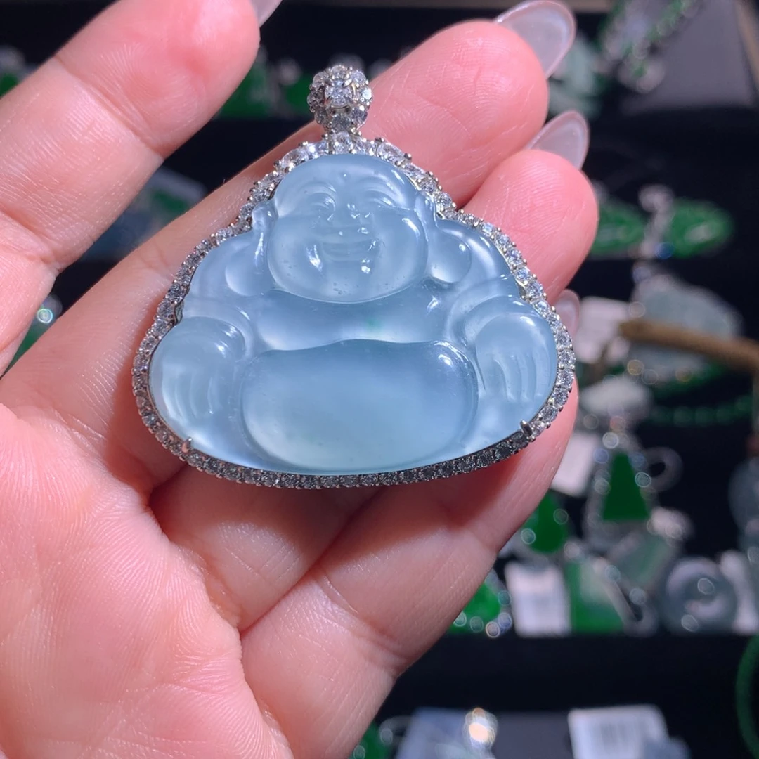 【闪购商品】翡翠银S925镶嵌颈饰天然翡翠