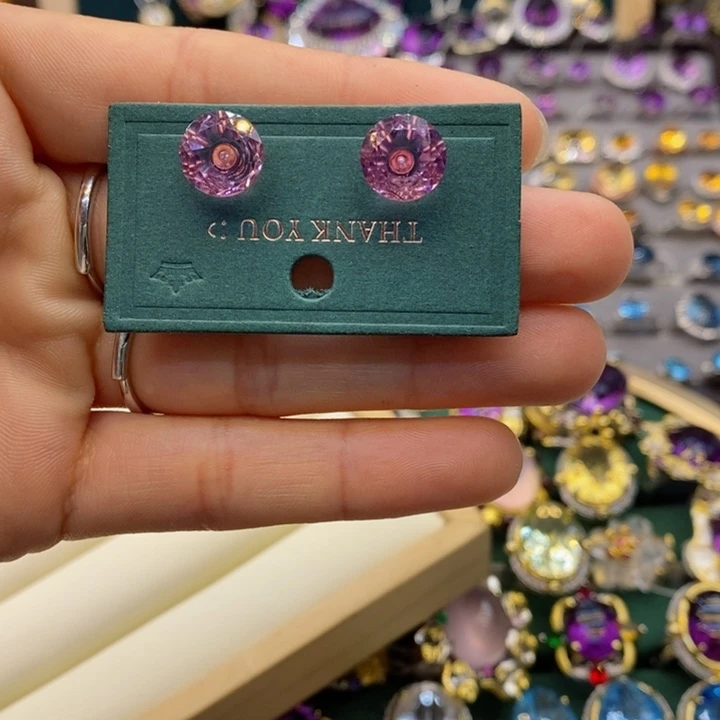 水晶耳饰银S925镶嵌Y*天然水晶耳饰