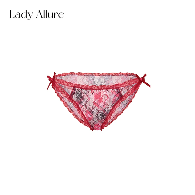 「LA」美式苏格兰*原创红色格子复古性感本命年红色辣妹三角内裤