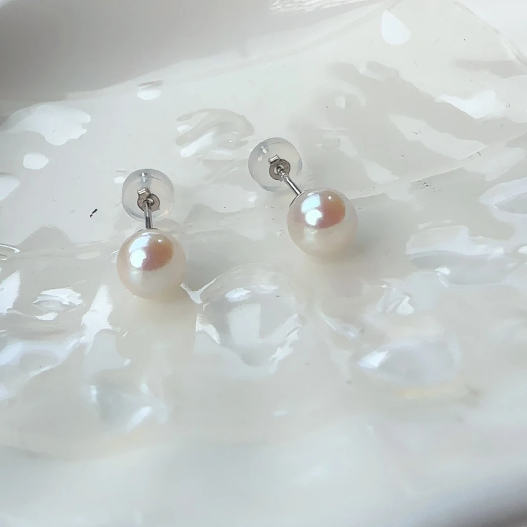 淡水珍珠耳饰银S925镶嵌