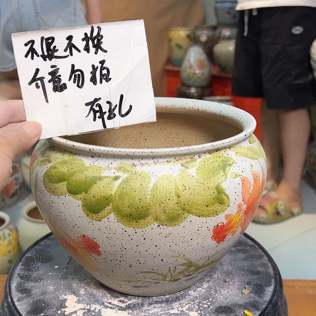 景德镇陶瓷花盆微瑕123