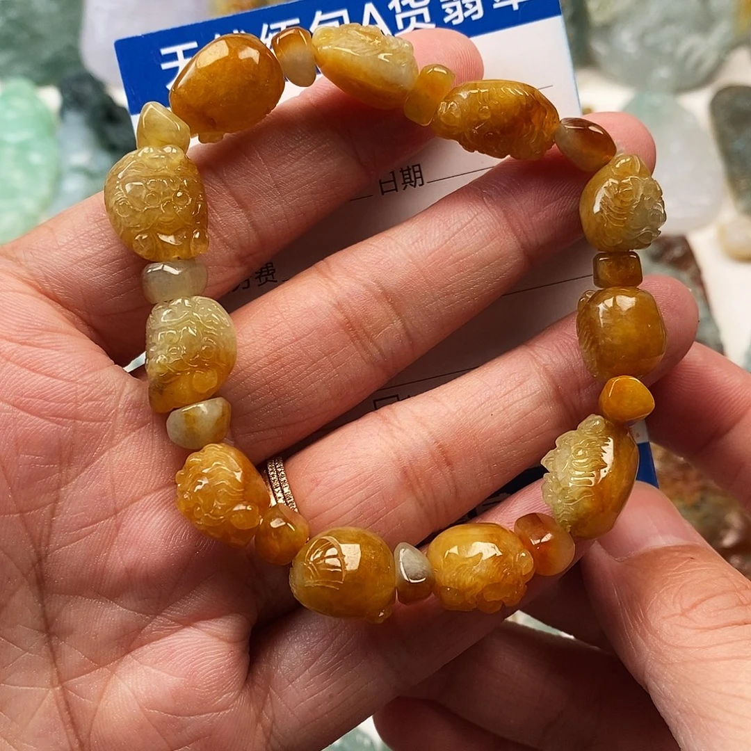 翡翠未镶嵌颈饰钟馗手串