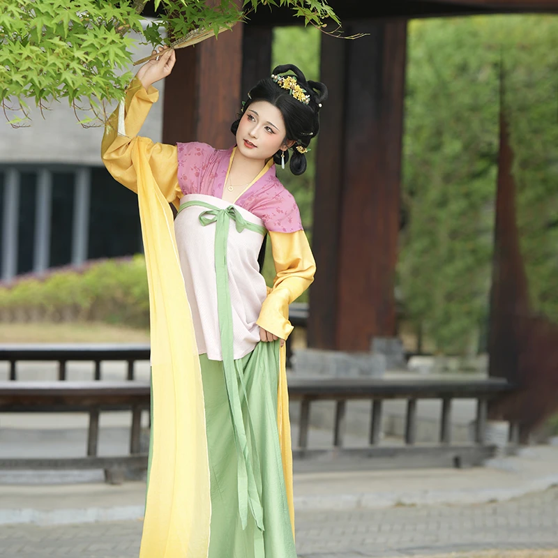 卿如故原创汉服唐制五件套围裳齐胸八破裙汉元素四米披帛夏季新款