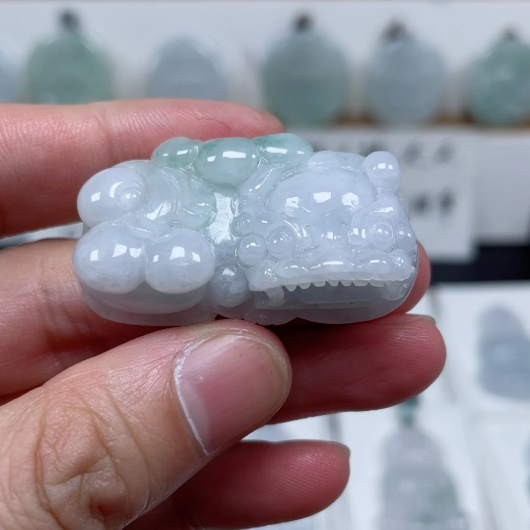 翡翠颈饰未镶嵌天然翡翠A货貔貅F2号