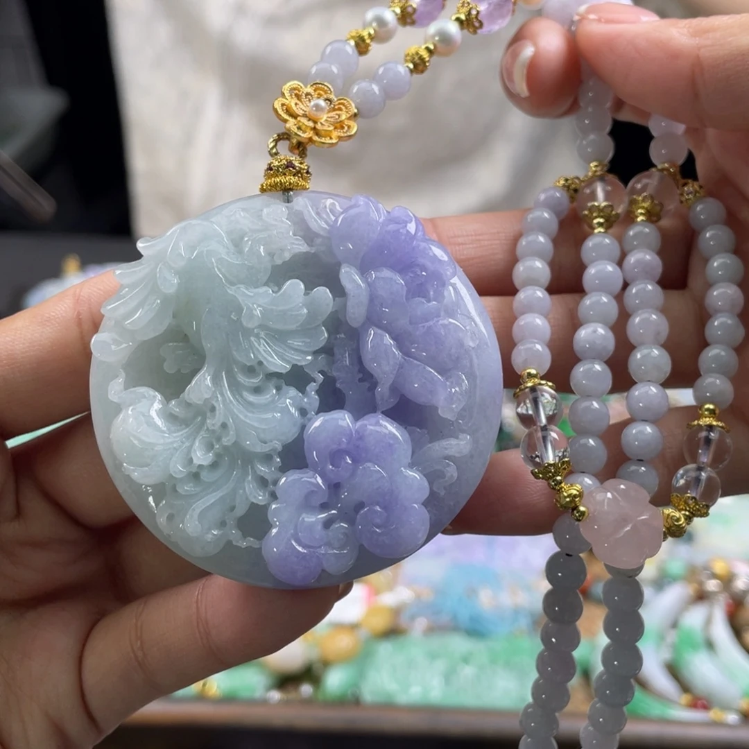 翡翠未镶嵌颈饰代编织