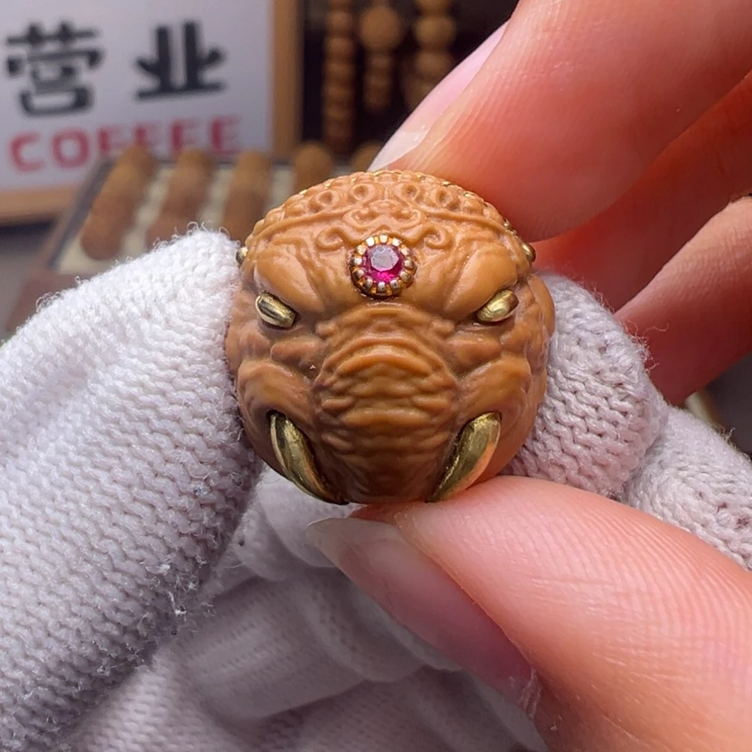 文玩核桃把件镶嵌款象神18➕尺寸全品有正常封口线