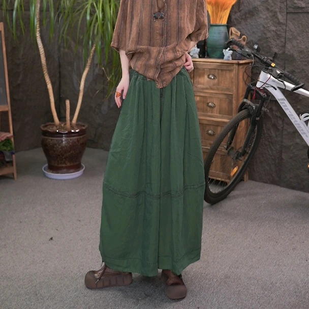 QQ裙裤夏装亚麻天丝宽松大码女装休闲裤子百搭女装裤裙