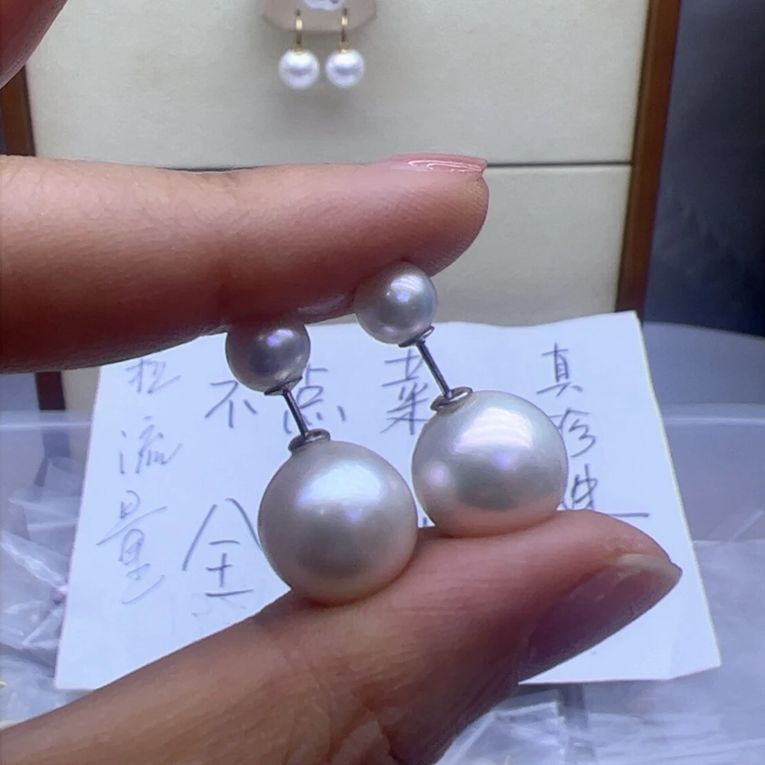 淡水珍珠耳饰银S925镶嵌