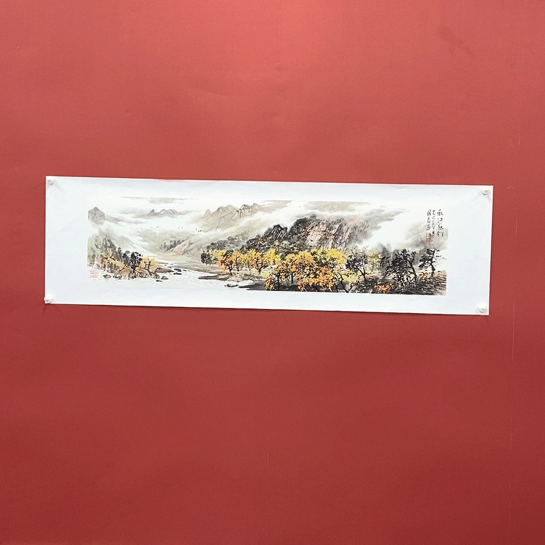 国画韦国春四尺对开140*35精品佳作