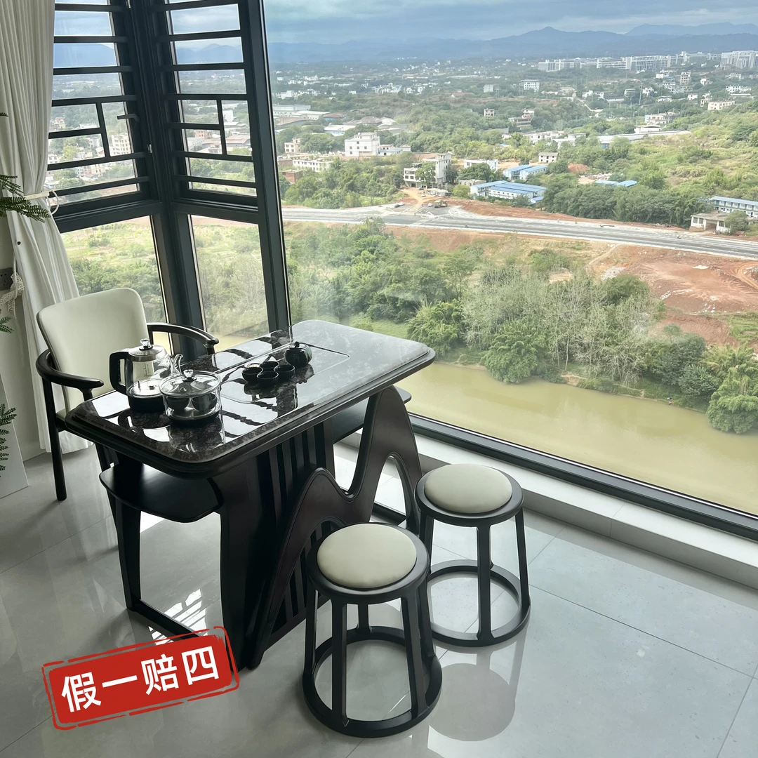阳台茶桌椅组合实木意式北欧新中式茶桌简约小茶桌茶桌茶台一整套