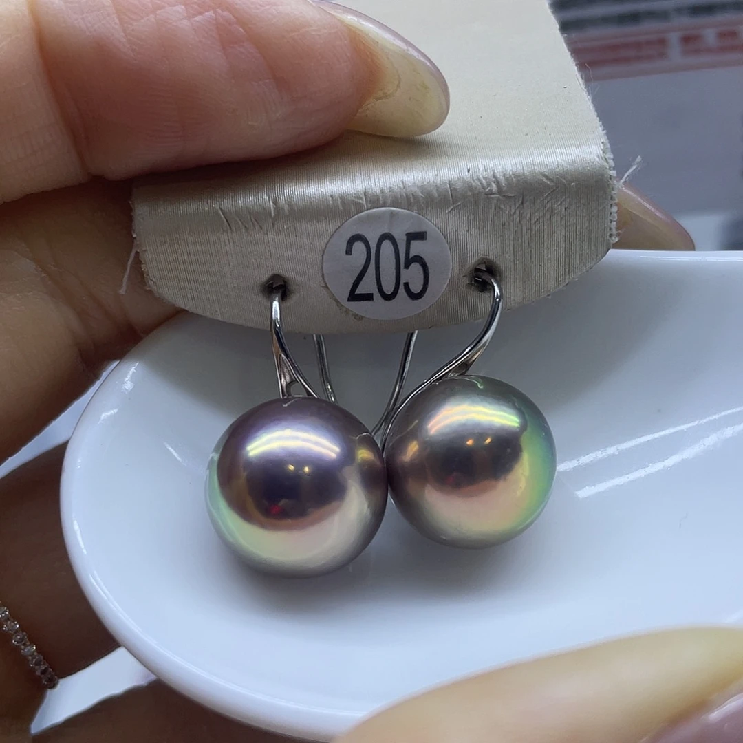 银S925镶嵌耳饰淡水珍珠