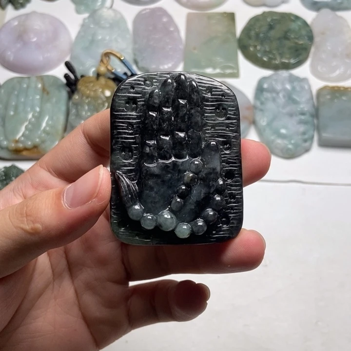 翡翠未镶嵌颈饰佛手36