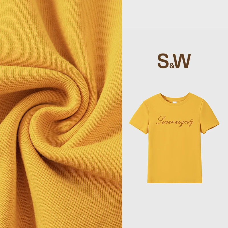 【淼淼专属】S&W速惟圆领撞色钻T恤女春夏透气简约休闲百t恤4423