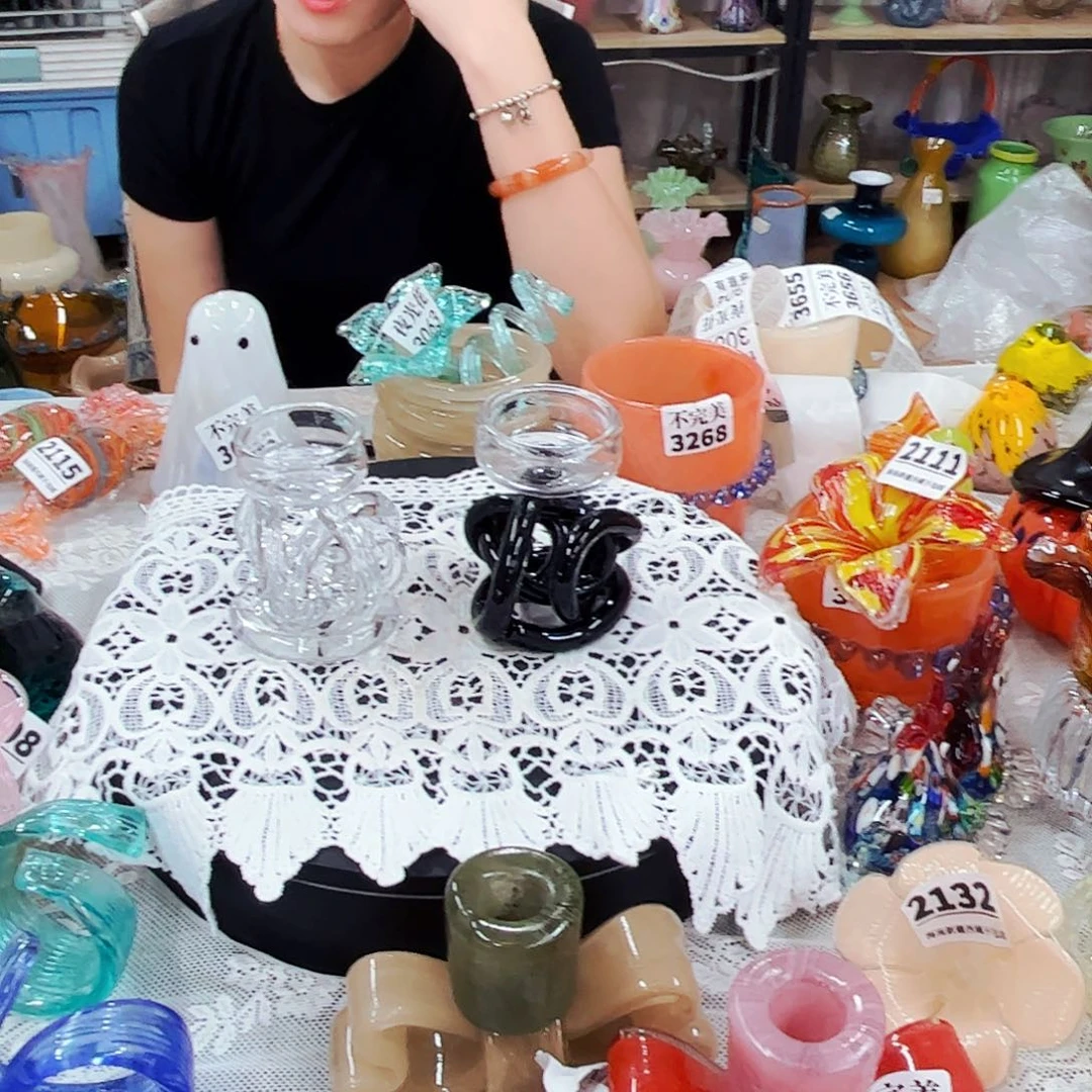 一对烛台 家悦琉璃工艺品